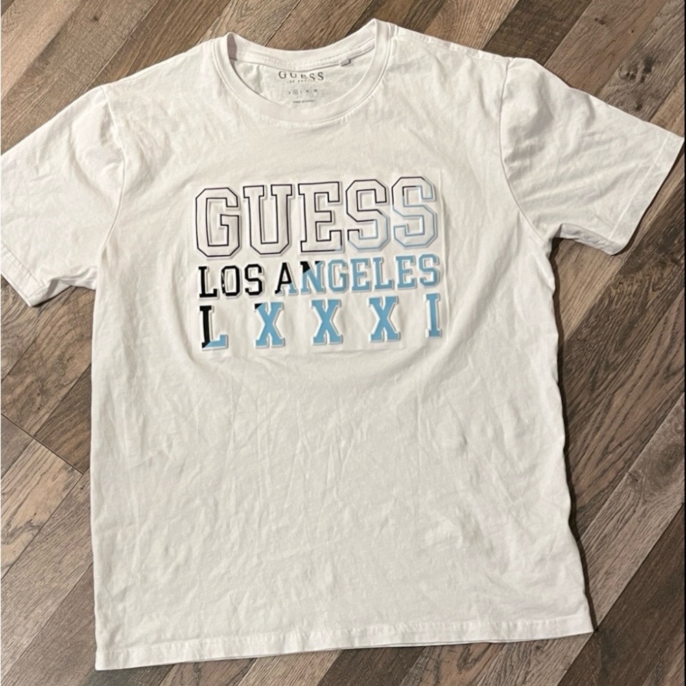 GUESS Kids White and Blue Los Angeles Tee